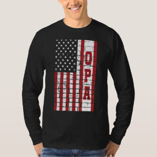 Mens Vintage Usa American Flag Opa 60th For Fathe T-Shirt