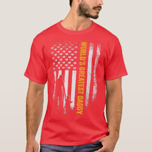 Mens Vintage USA Flag World's Greatest Daddy Funny T-Shirt