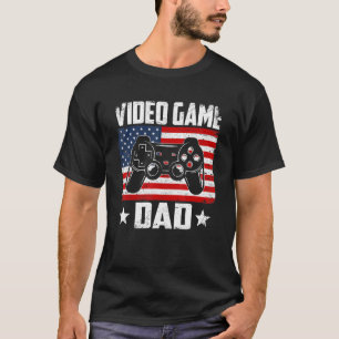 Mens Vintage Video Game Dad Us Flag Distressed Spo T-Shirt
