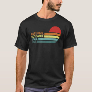Mens Vintage Wedding AnniversaryAwesome Husband Si T-Shirt