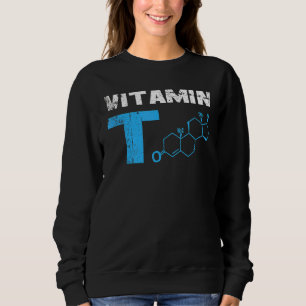 Mens Vitamin Testosteron Bodybuilding Gym Fitness Sweatshirt