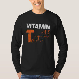 Mens Vitamin Testosteron Bodybuilding Gym Fitness T-Shirt