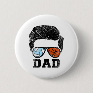 Mens Volleyll Sketll Dad Funny Volleyll Sketll Pla 6 Cm Round Badge