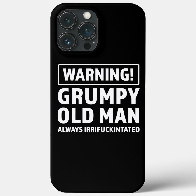Mens warning grumpy old man irrifuckintated Case-Mate iPhone case (Back)