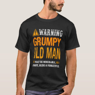 Mens Warning Grumpy Old Man T-Shirt