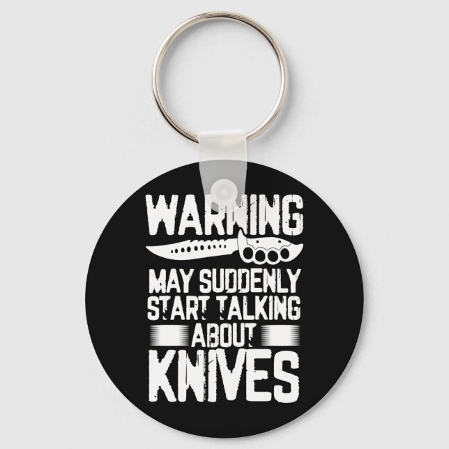 Mens Warning May Suddenly Start Talking About Key Ring (Front)