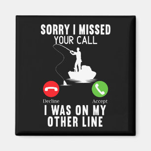 Mens was on the other line funny fishing fisherman magnet