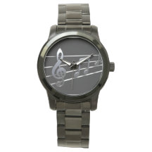 MENS WATCH WITH MUSIC NOTES
