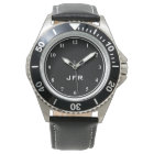 Men's watch with personalised 3 letter monogram
