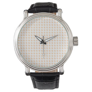 Men's Watch with Tiled Orange Twirls