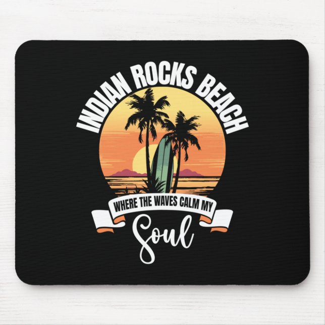 Mens Waves - Indian Rocks Beach Performance Mouse Pad (Front)