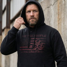Men's We The People American Flag Skulls Hoodie
