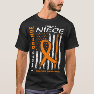 Mens Wear Orange For Niece Leukaemia Awareness T-Shirt