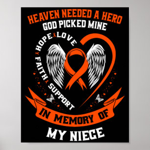 Mens Wear Orange In Memory Of Niece Leukaemia Poster