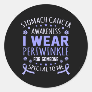 Mens Wear Periwinkle For Someone Stomach Cancer Classic Round Sticker