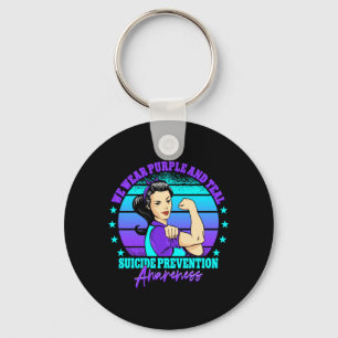 Mens Wear Purple And Teal Suicide Prevention Key Ring