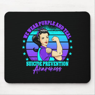 Mens Wear Purple And Teal Suicide Prevention Mouse Pad
