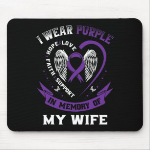 Mens Wear Purple In Memory Of My Wife Pancreatic C Mouse Pad