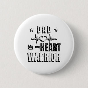 Mens Wear Red Day Dad Of A Heart Warrior Saying 6 Cm Round Badge