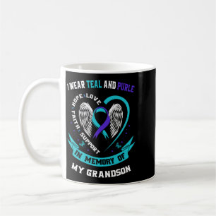 Mens Wear Teal And Purple For Grandson Suicide Coffee Mug