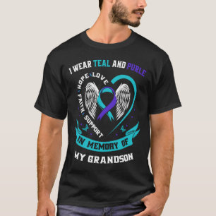 Mens Wear Teal And Purple For Grandson Suicide T-Shirt