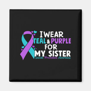 Mens Wear Teal Purple For Sister Prevention Magnet
