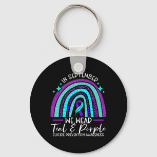 Mens Wear Teal Purple Suicide Prevention Awareness Key Ring