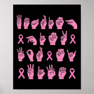 Mens Wearing Pink For My Wife Sign Language Breast