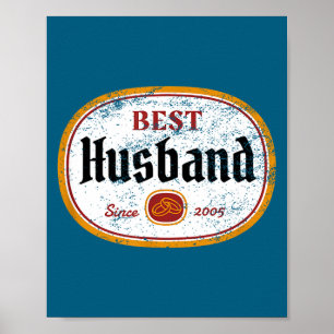 Mens Wedding Anniversary Husband Since Design Poster