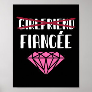 Mens Wedding Announcement Engaged Girlfriend Poster