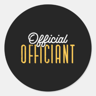 Mens Wedding Day Clerical Officiant Ordained Classic Round Sticker