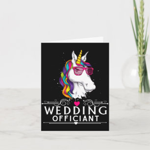 Mens wedding officiant funny unicorn wedding card