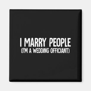 Mens Wedding Officiant Ordained Minister Marry Magnet