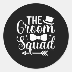 Mens Wedding Party Groomsmen The Groom Squad Bache Classic Round Sticker