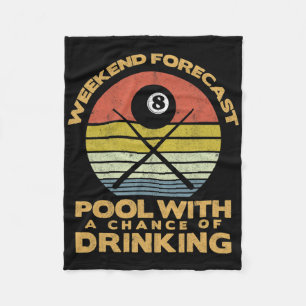 Mens Weekend Forecast Pool With A Change Of Drinki Fleece Blanket