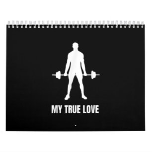Mens Weightlifter Barbell Training Workout Outfit Calendar