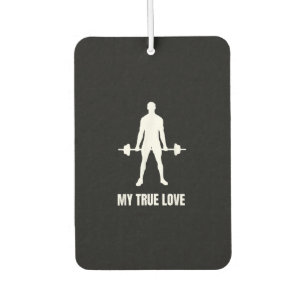 Mens Weightlifter Barbell Training Workout Outfit Car Air Freshener