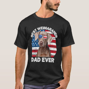 Mens Weimaraner Dad American Flag Weim Weimaraner  T-Shirt