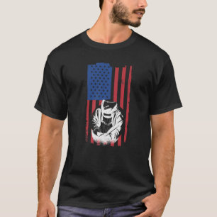Mens Welding  For Welder American Flag Iron Worker T-Shirt