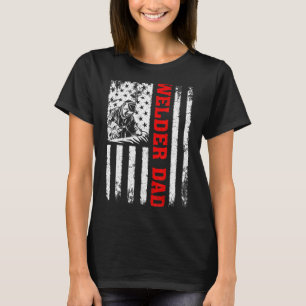 Mens Welding Vintage Usa American Flag Welder Dad T-Shirt