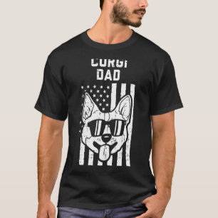 Mens Welsh Corgi Dad Flag Cool Patriotic Dog Owner T-Shirt