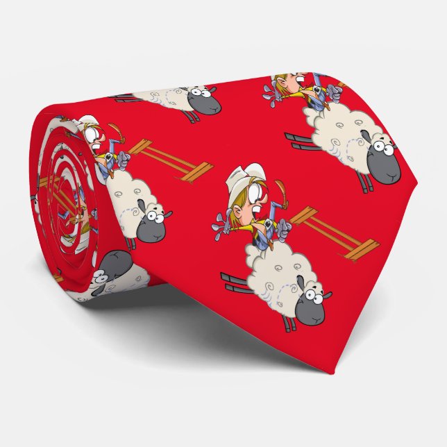 Mens Western Mutton Bustin Rodeo Neck Tie (Rolled)