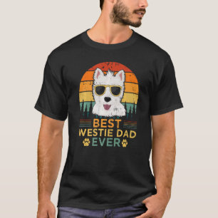 Mens Westie Dog  Vintage Best Westie Dad Father's  T-Shirt