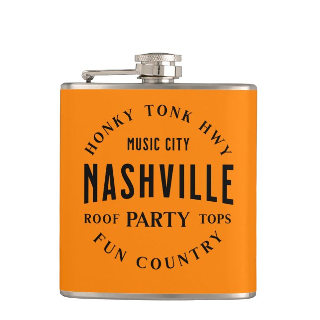 Men's Whiskey Party Liquor Vinyl Wrapped Flask (Front)