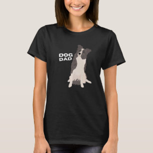 Mens White & Blue Merle Border Collie Dog Dad Man  T-Shirt