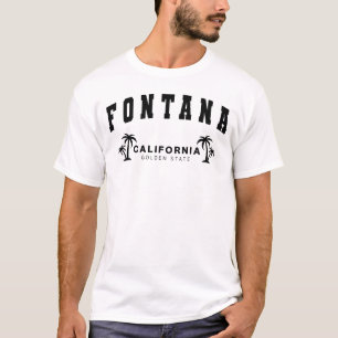 Men's White Fontana, California, Golden State T-Shirt