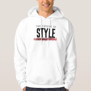 Men's White Graphic Hooded Sweatshirt Minimalist