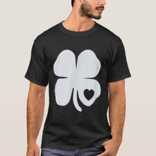Mens White Shamrock Heart Irish St Patricks Day Gi T-Shirt