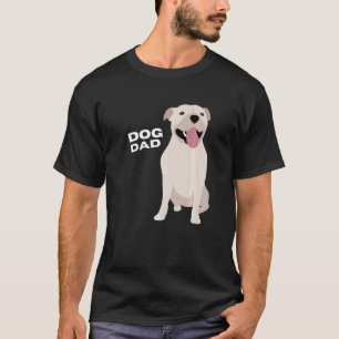 Mens White Staffordshire Bull Terrier Dog Dad Man T-Shirt