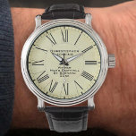 Men's Winner Ski Downhill Competition Trophy Watch<br><div class="desc">Ski trophy watch. A winner of a downhill ski competition watch that is designed as an award for the Winner of a men's downhill skiing competition. Add the name of the recipient as well as the competition. Parchment style background.</div>